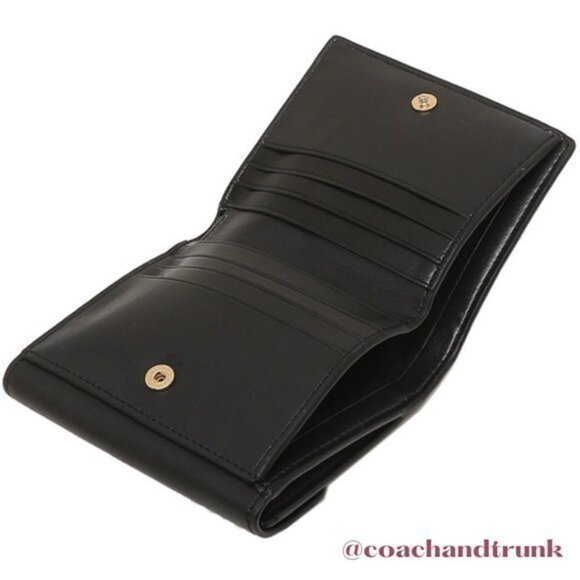 COACH Leather Georgie Wallet Gold Metal Horse Carriage Snap Buckle NWT - Picture 6 of 13